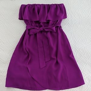 Forever 21 purple ruffle strapless short dress